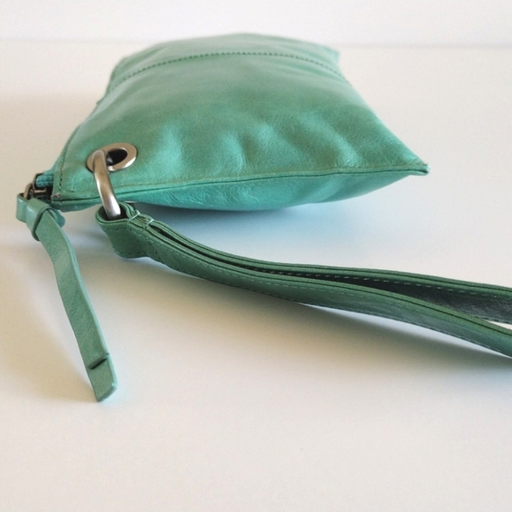 HOBO sea foam green leather wristlet